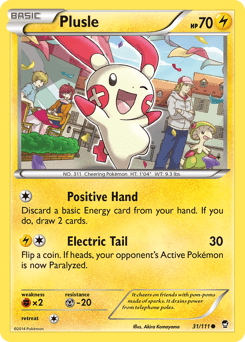 Plusle z edície Furious Fists, karta č.31