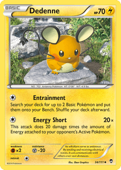 Dedenne z edície Furious Fists, karta č.34