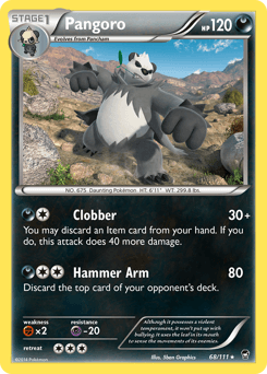 Pangoro z edície Furious Fists, karta č.68