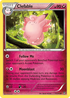 Clefable z edície Furious Fists, karta č.71