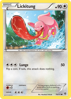 Lickitung z edície Furious Fists, karta č.78