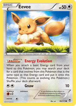 Eevee z edície Furious Fists, karta č.80