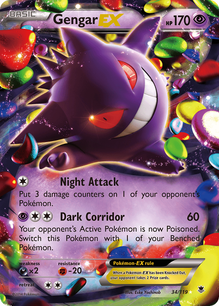 Gengar-EX z edície Phantom Forces, karta č.34