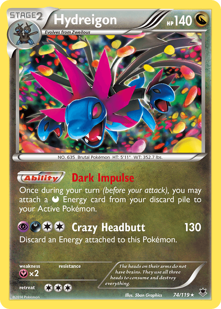 Hydreigon z edície Phantom Forces, karta č.74