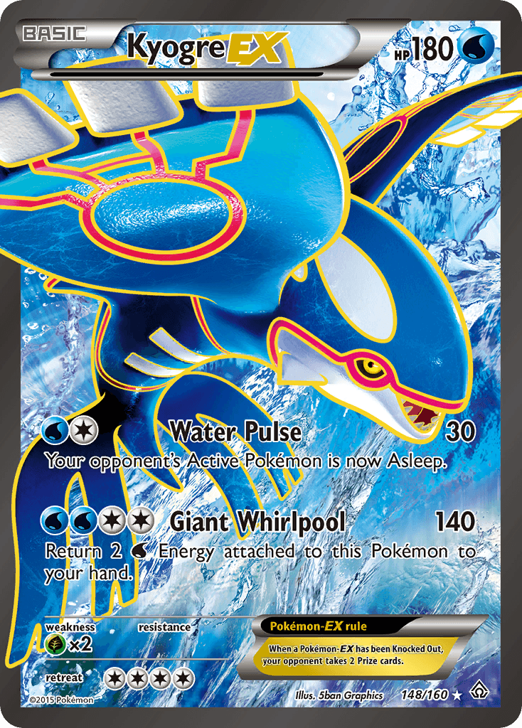 Kyogre-EX z edície Primal Clash, karta č.148