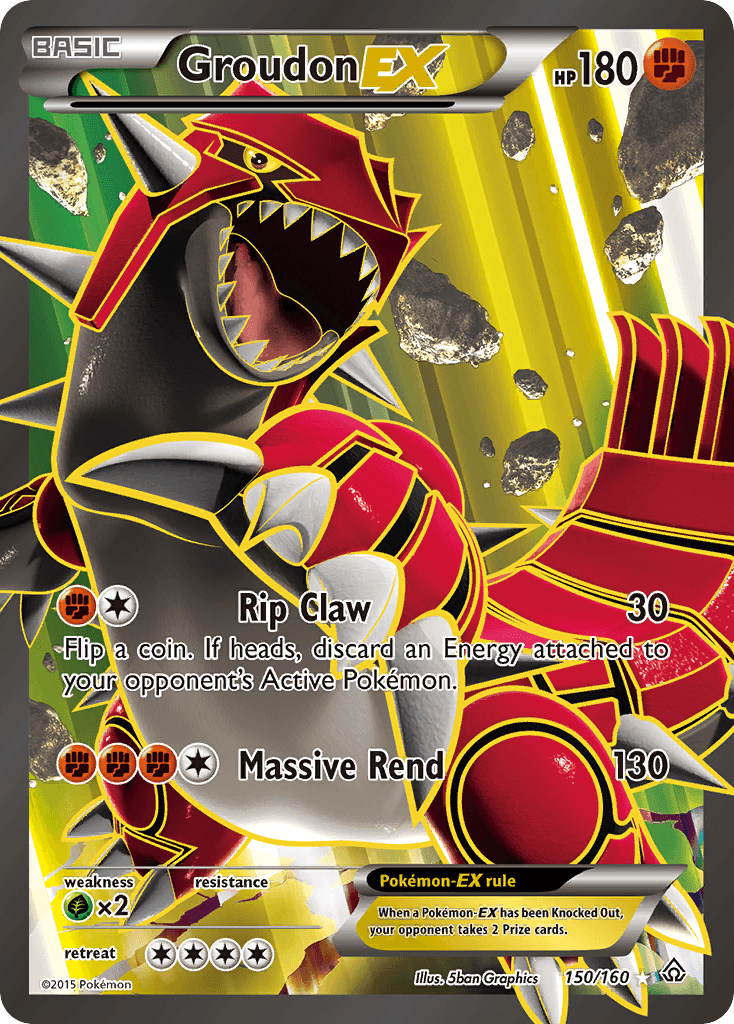 Groudon-EX z edície Primal Clash, karta č.150