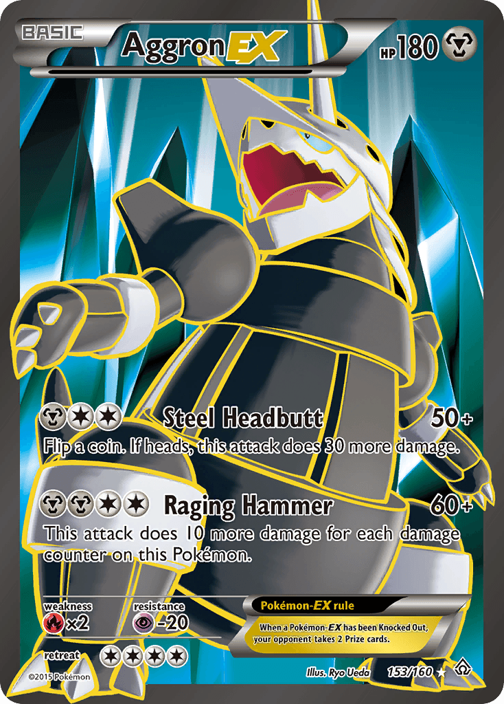 Aggron-EX z edície Primal Clash, karta č.153