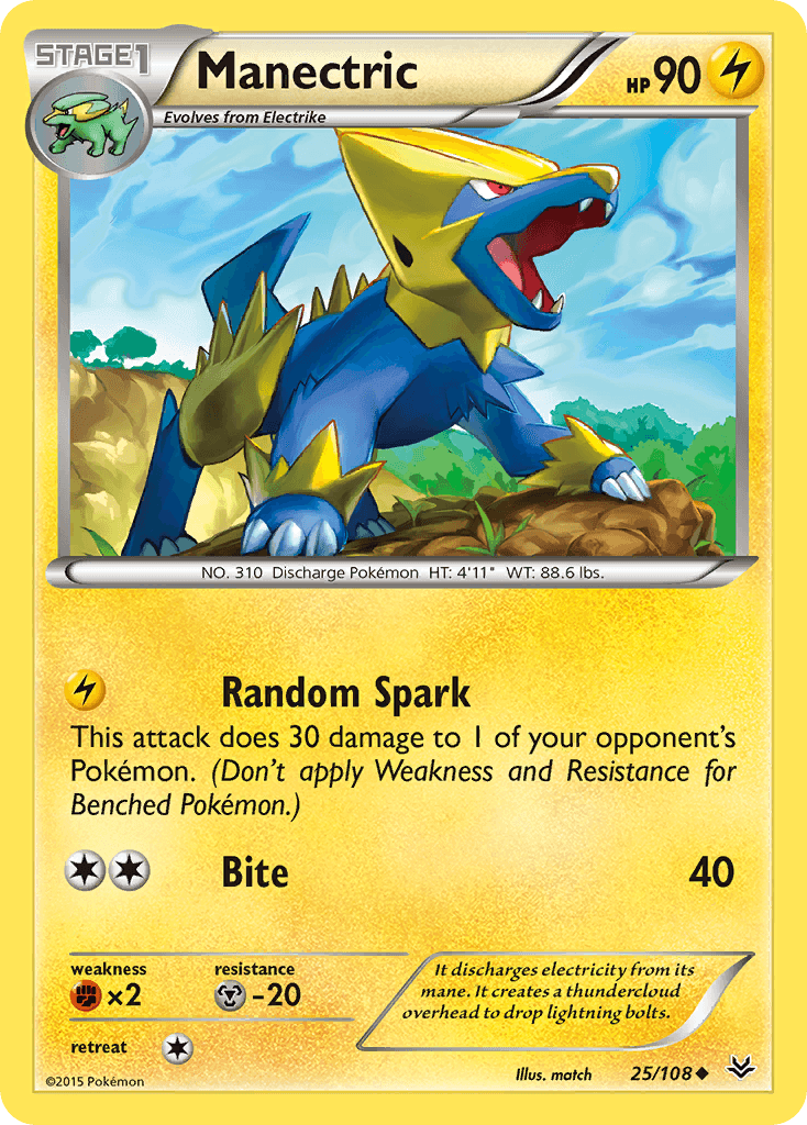 Manectric z edície Roaring Skies, karta č.25