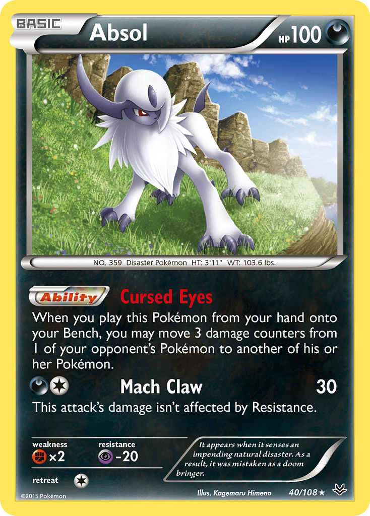 Absol z edície Roaring Skies, karta č.40