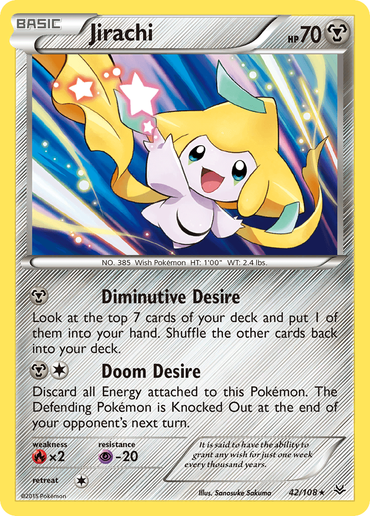 Jirachi z edície Roaring Skies, karta č.42
