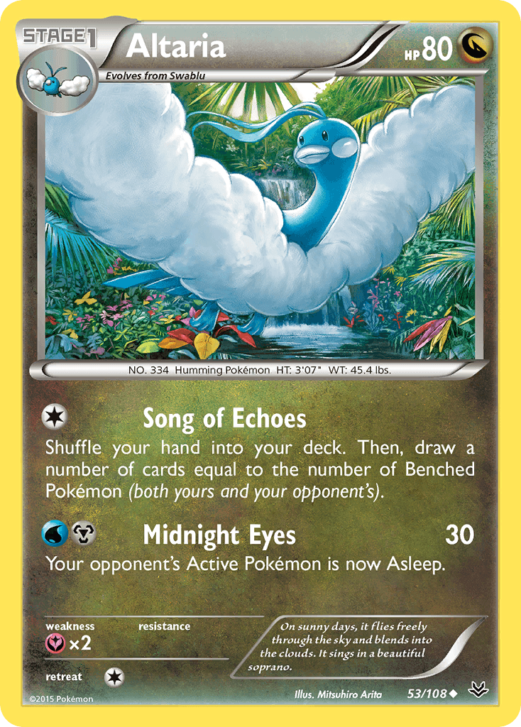 Altaria z edície Roaring Skies, karta č.53