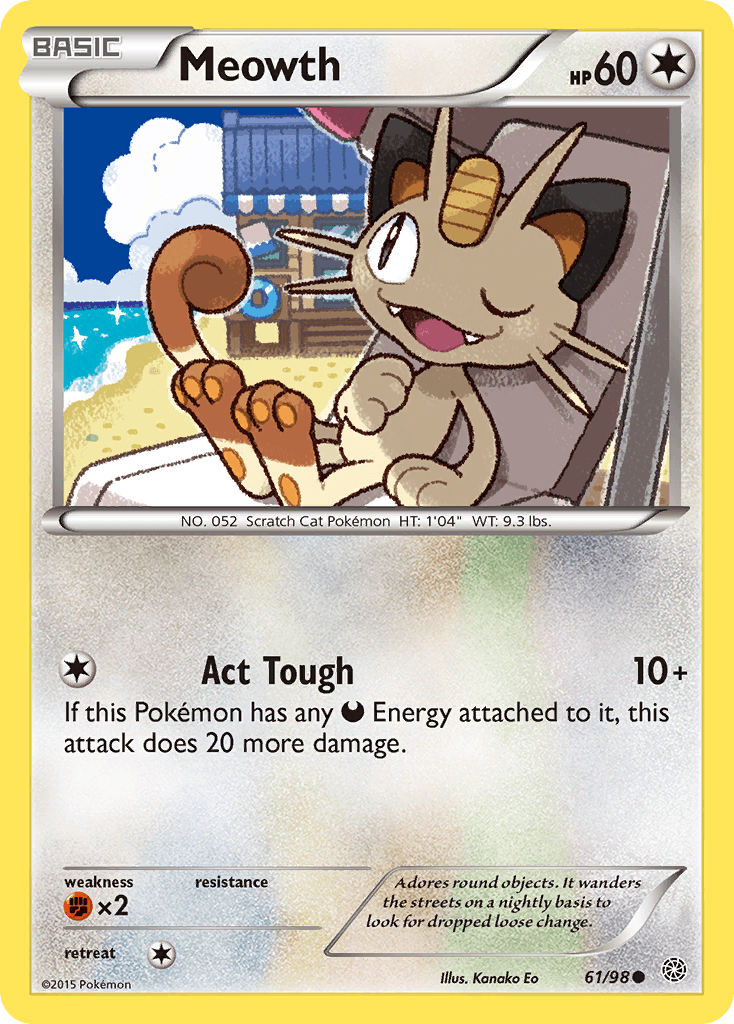 Meowth z edície Ancient Origins, karta č.61