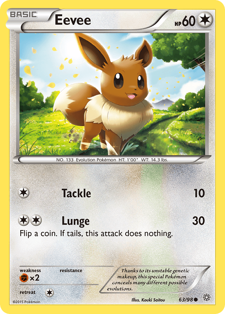 Eevee z edície Ancient Origins, karta č.63
