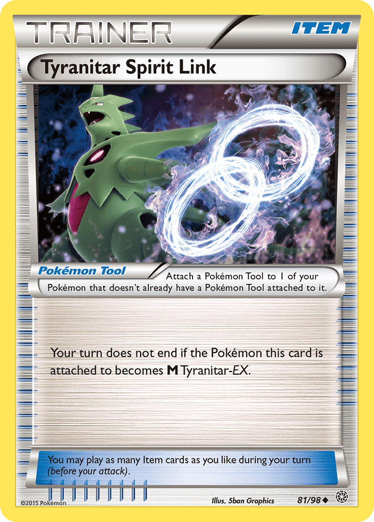 Tyranitar Spirit Link z edície Ancient Origins, karta č.81