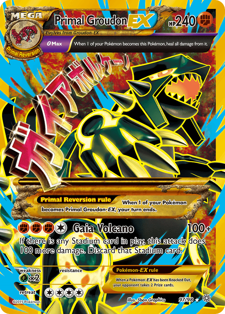 Primal Groudon-EX z edície Ancient Origins, karta č.97