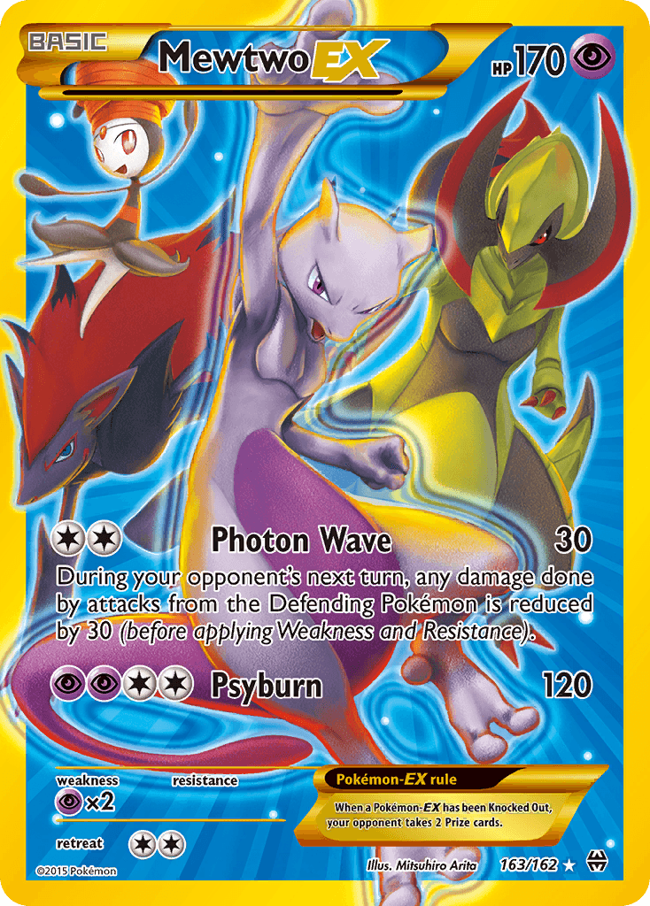 Mewtwo-EX z edície BREAKthrough, karta č.163