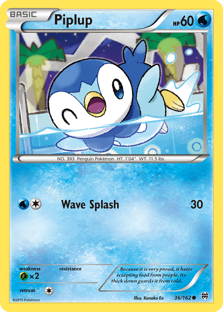 Piplup z edície BREAKthrough, karta č.36