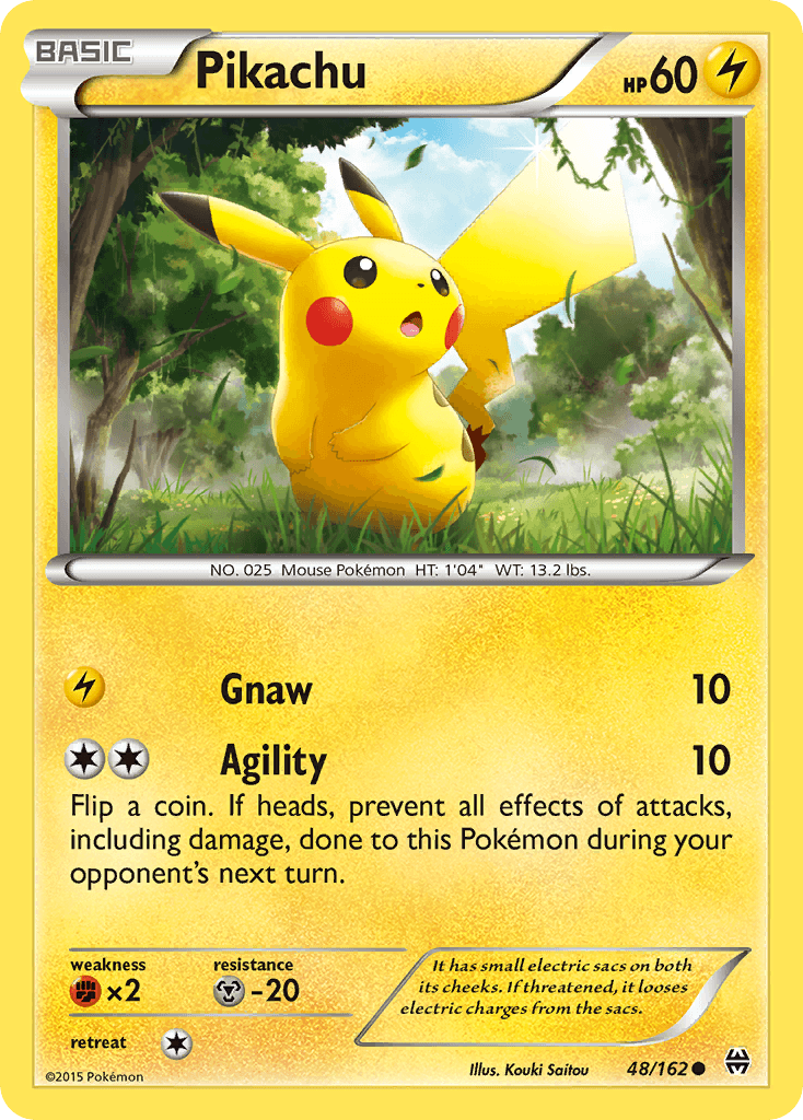 Pikachu z edície BREAKthrough, karta č.48