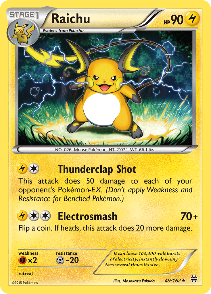 Raichu z edície BREAKthrough, karta č.49