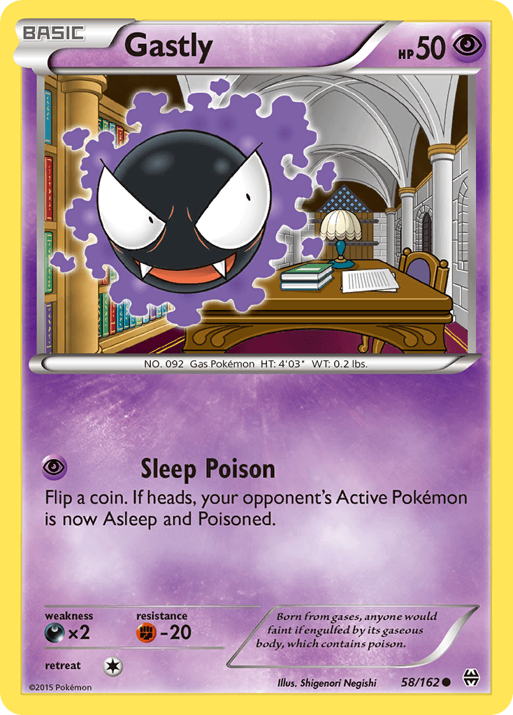 Gastly z edície BREAKthrough, karta č.58