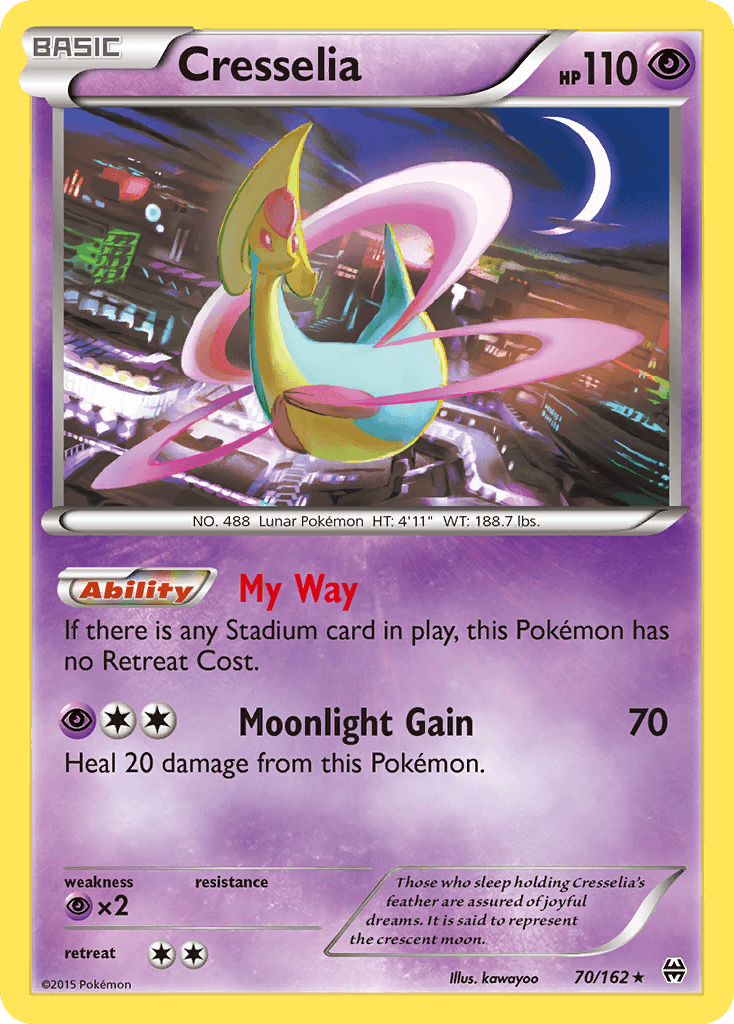 Cresselia z edície BREAKthrough, karta č.70