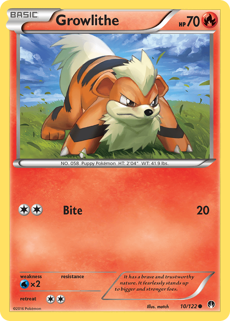 Growlithe z edície BREAKpoint, karta č.10