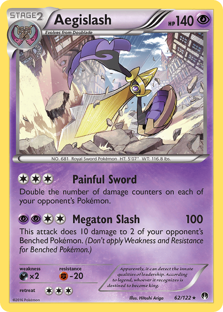 Aegislash z edície BREAKpoint, karta č.62